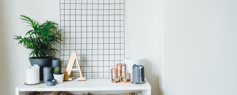 Decorated shelf area