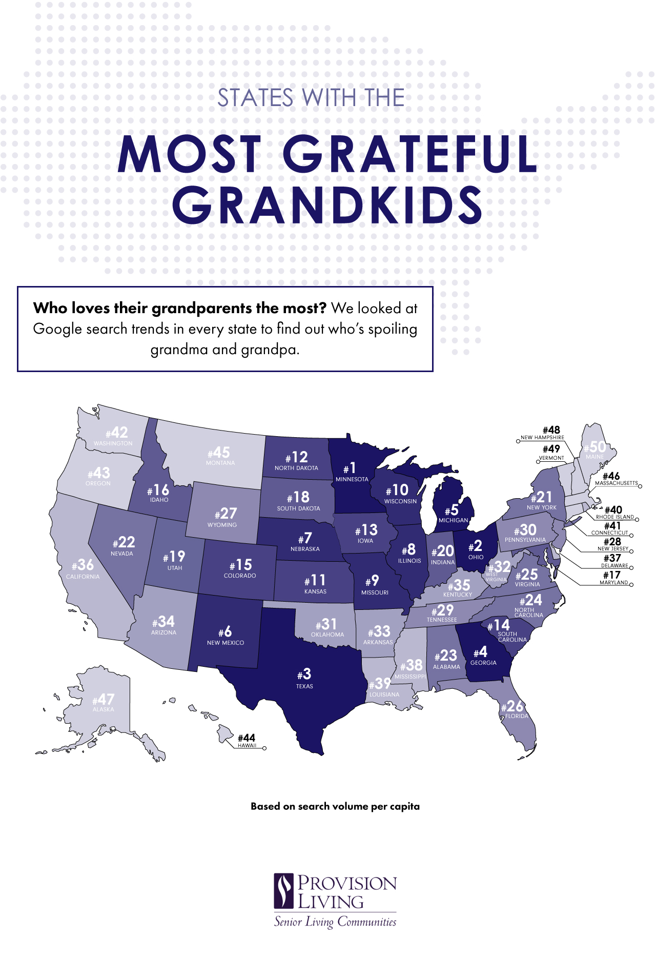 Grateful grandkids by state map