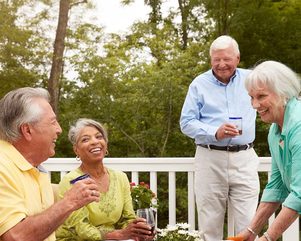 Senior couples having happy hour