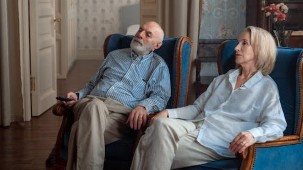 seniors watching tv